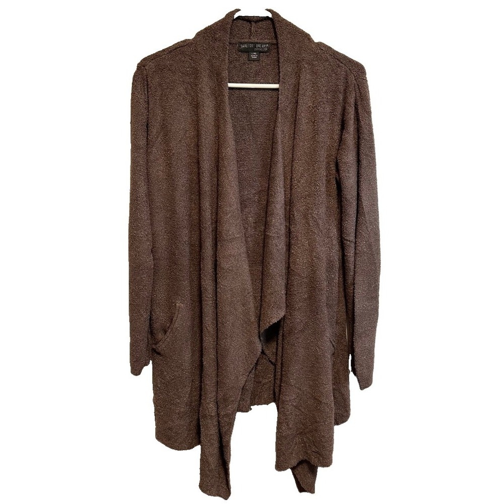 Barefoot Dreams Women's CozyChic Lite Cardigan Sz Large/XL W Pockets Light Brown